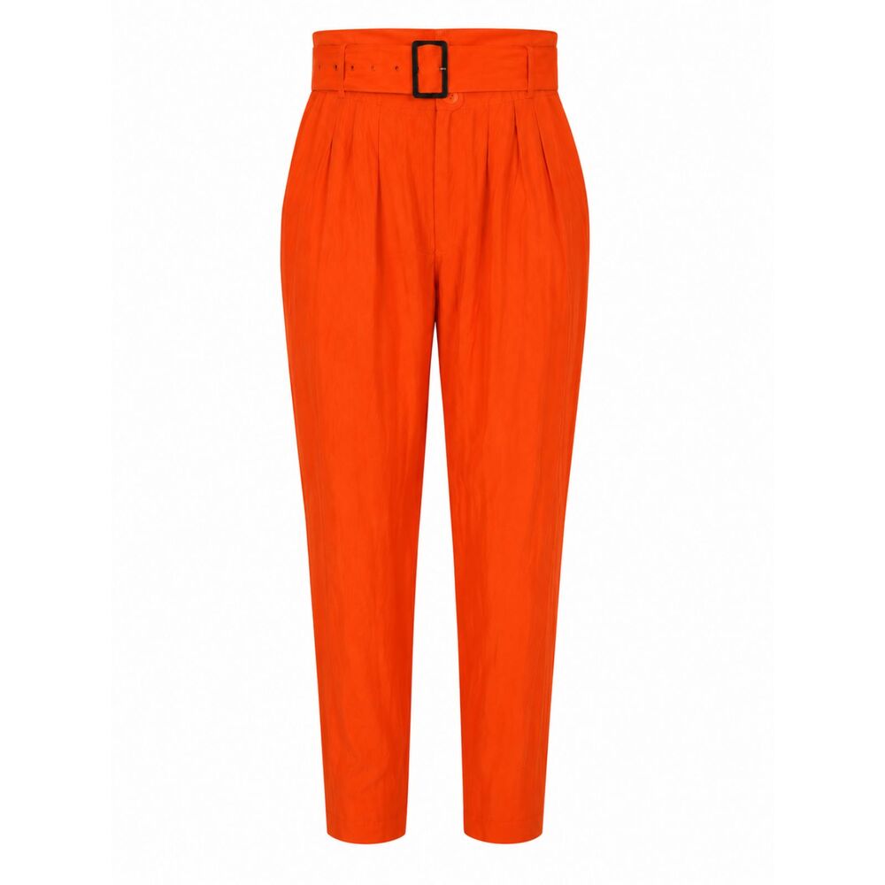 M.J. Carroll Vintage Orange High Waist Belted Tapered Pants Size 16